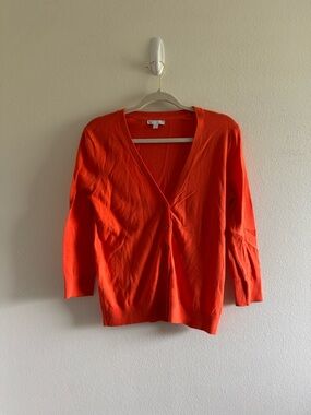 New Gap Bright Orange V-Neck Button Cardigan size Medium